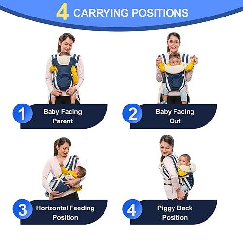 Baby Carrier Bag/Adjustable Hands Free 4 in 1 Baby/Baby sefty Belt/Child Safety Strip/Baby Sling Carrier Bag/Baby Back Carrier Bag (Black) Front Carry Facing